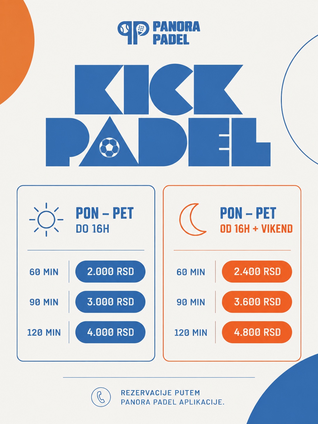 kick padel cenovnik